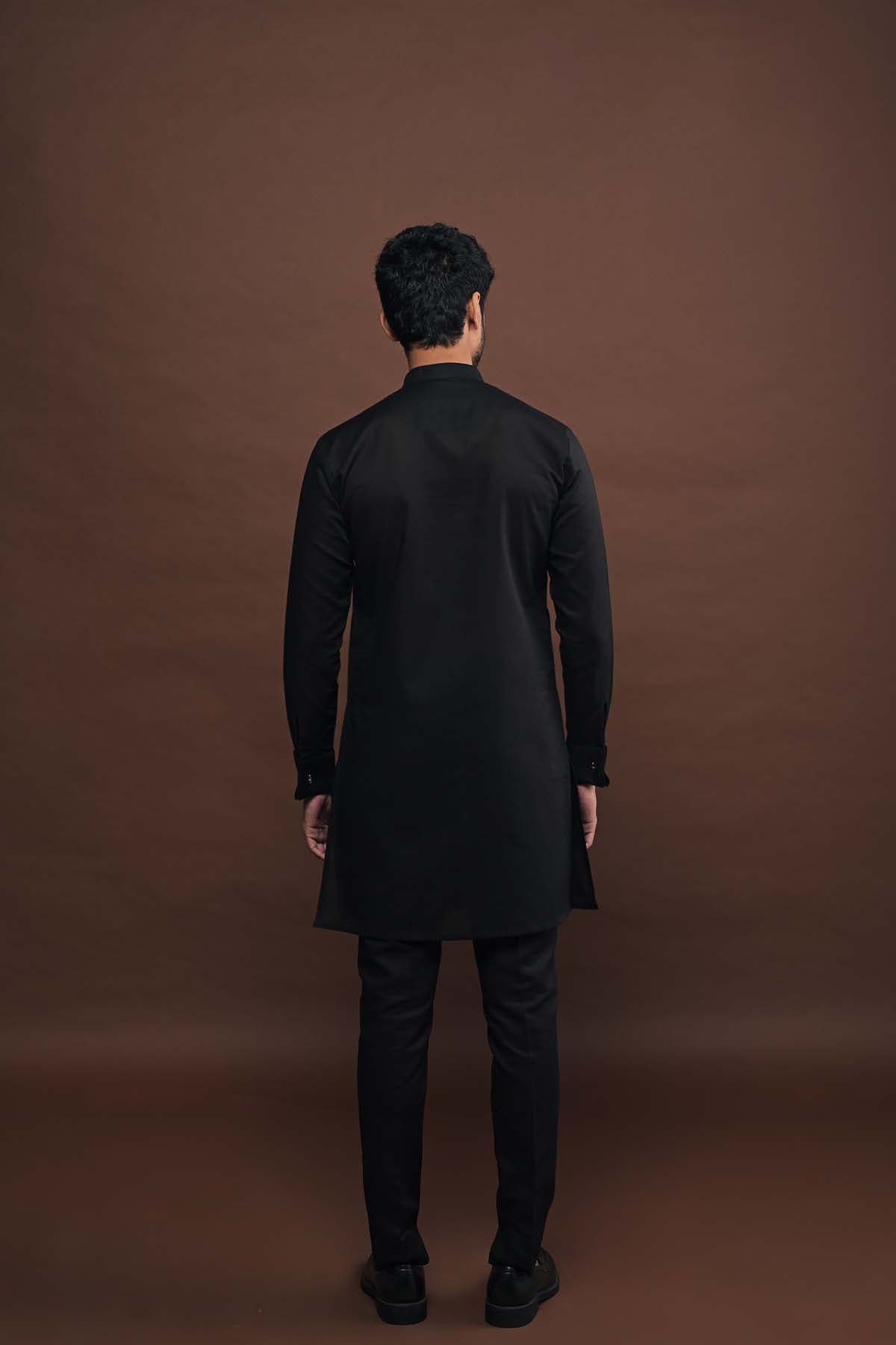 Project Bandi Black Kurta Pajama Set indian designer wear online shopping melange singapore 
