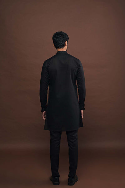 Project Bandi Black Kurta Pajama Set indian designer wear online shopping melange singapore 
