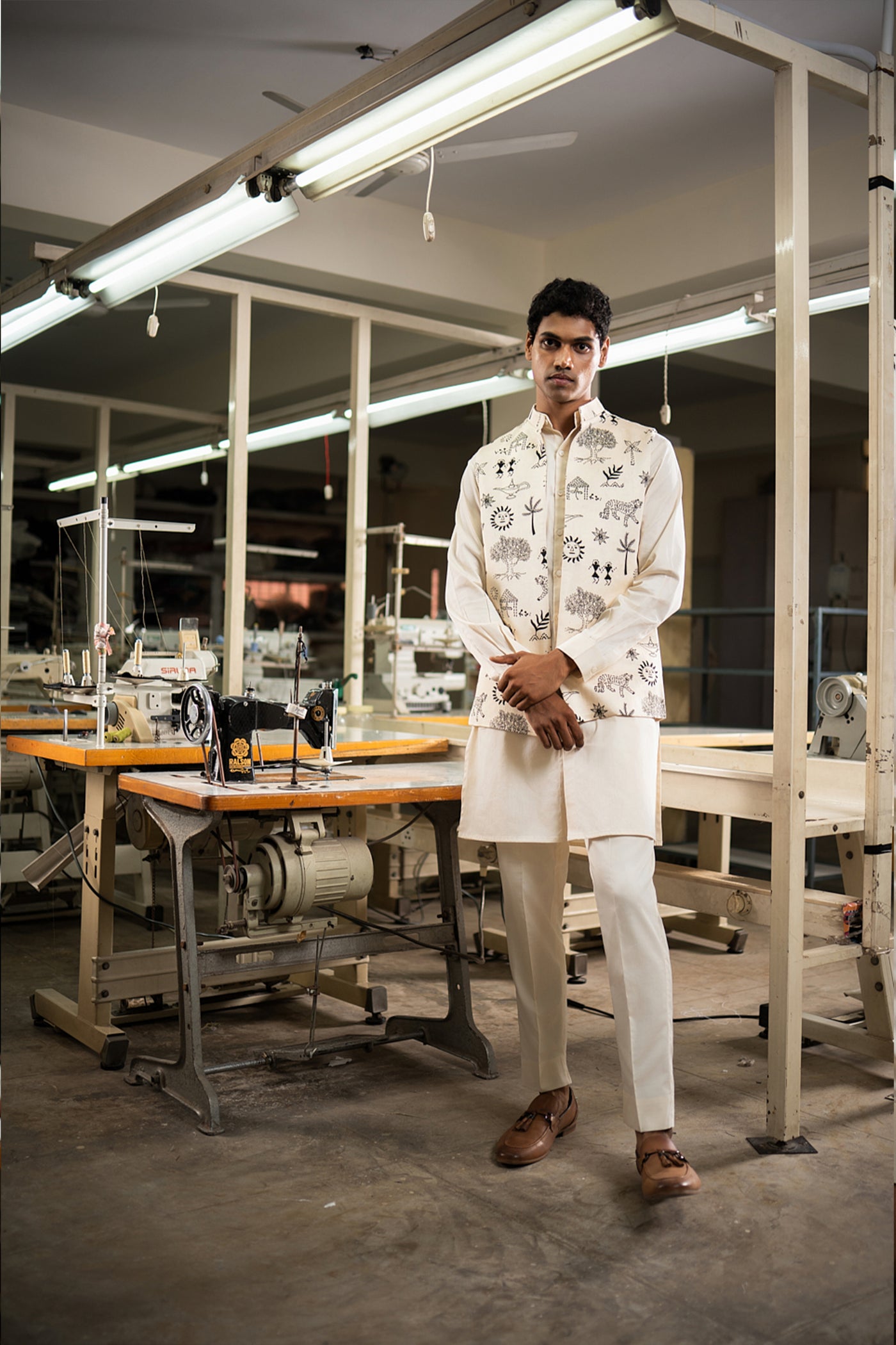 Project Bandi Black Vaana Open Bandi With Matching Kurta Pajama Set indian designer wear online shopping melange singapore