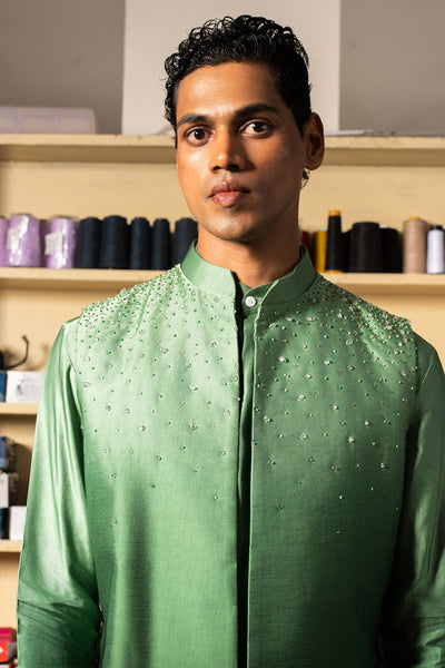 Project Bandi Green Yaara Open Bandi indian designer wear online shopping melange singapore