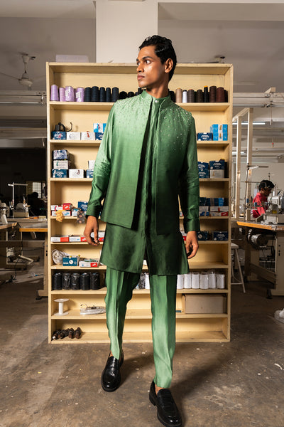 Project Bandi Green Yaara Open Bandi indian designer wear online shopping melange singapore