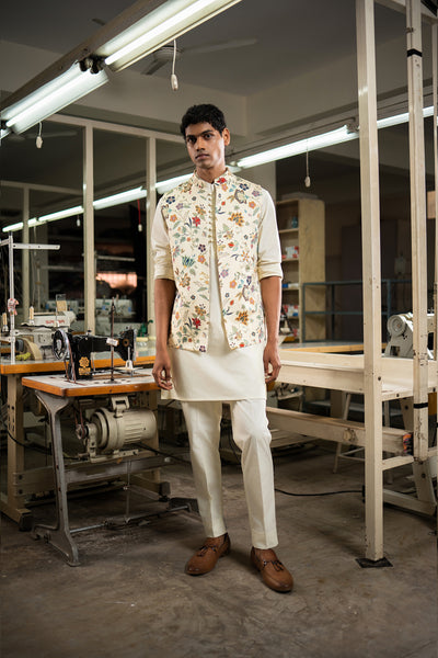 Project Bandi Kaari Open Bandi With Matching Kurta Pajama Set indian designer wear online shopping melange singapore