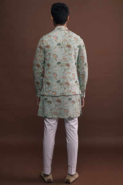 Project Bandi Mist Open Bandi With Matching Kurta And White Pajama Set indian designer wear online shopping melange singapore 