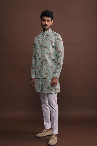 Project Bandi Mist Open Bandi With Matching Kurta And White Pajama Set indian designer wear online shopping melange singapore 