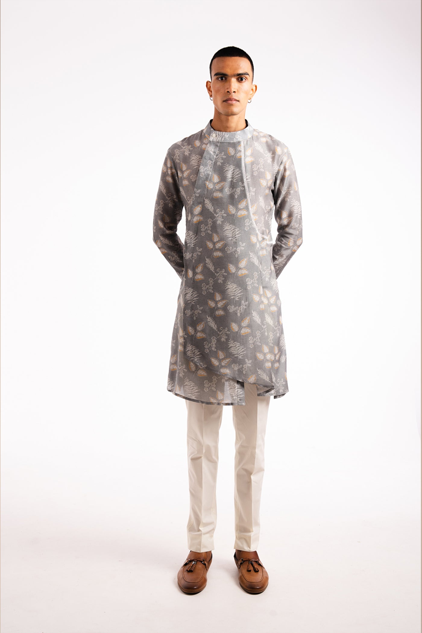 Project Bandi Mountain Ash Pleated Kurta Pajama Set indian designer wear online shopping melange singapore