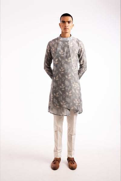 Project Bandi Mountain Ash Pleated Kurta Pajama Set indian designer wear online shopping melange singapore
