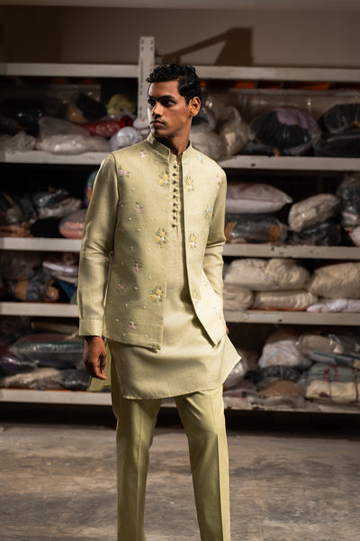 Project Bandi Raag Open Bandi With Matching Kurta Pajama Set indian designer wear online shopping melange singapore