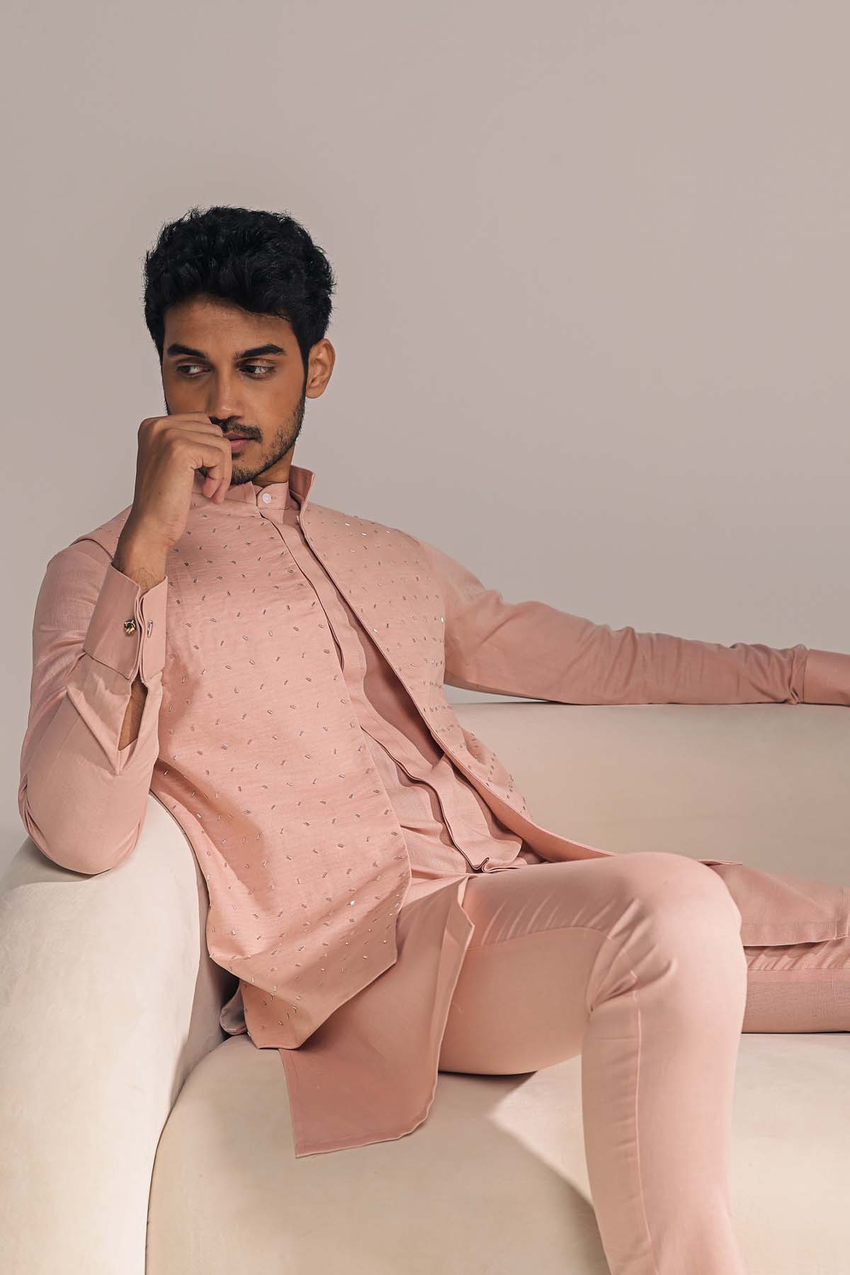 Project Bandi Romeo Embroidered Bandi With matching Kurta Pajama Set indian designer wear online shopping melange singapore 