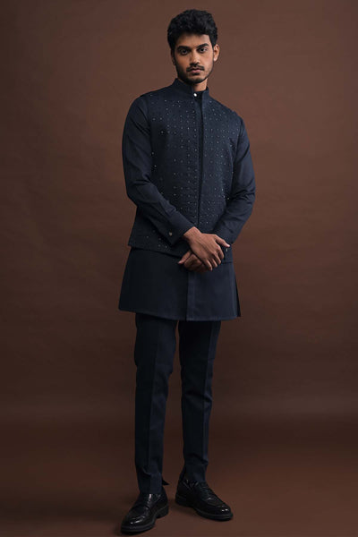 Project Bandi Twilight Embroidered Bandi With Matching Kurta Pajama Set indian designer wear online shopping melange singapore 