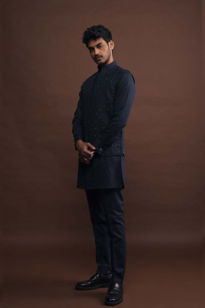 Project Bandi Twilight Embroidered Bandi With Matching Kurta Pajama Set indian designer wear online shopping melange singapore 