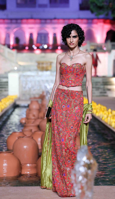 Punit Balana Amer Corset Set indian designer wear online shopping melange singapore 
