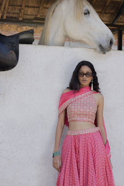 Punit Balana Banarasi Chanderi Silk Lehenga indian designer wear online shopping melange singapore