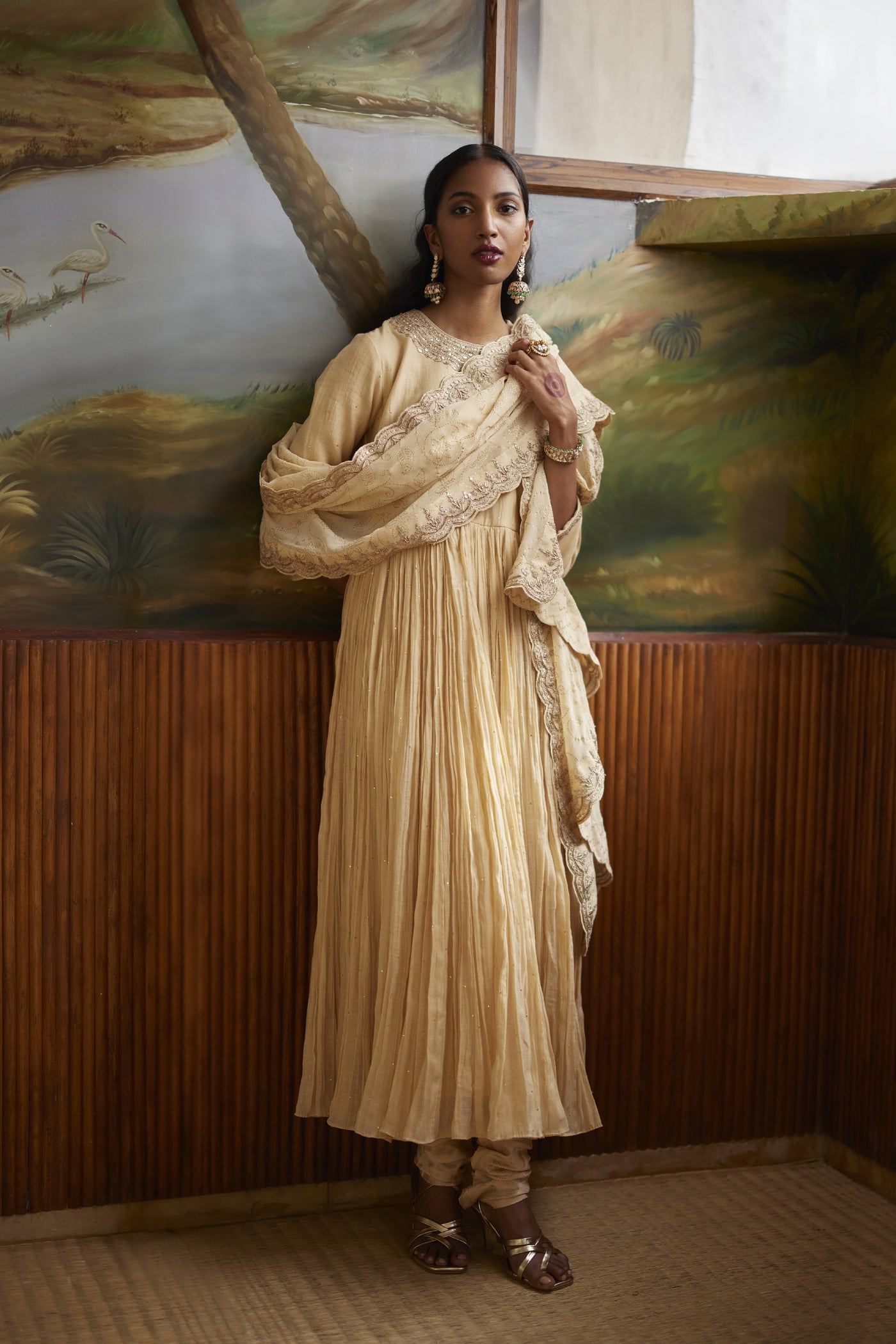 Punit Balana Buttercup Anarkali Paired With Churidar And Dupatta indian designer wear online shopping melange singapore