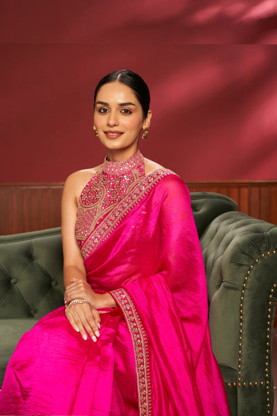 Punit Balana Classic Embroidered Saree Set indian designer wear online shopping melange singapore