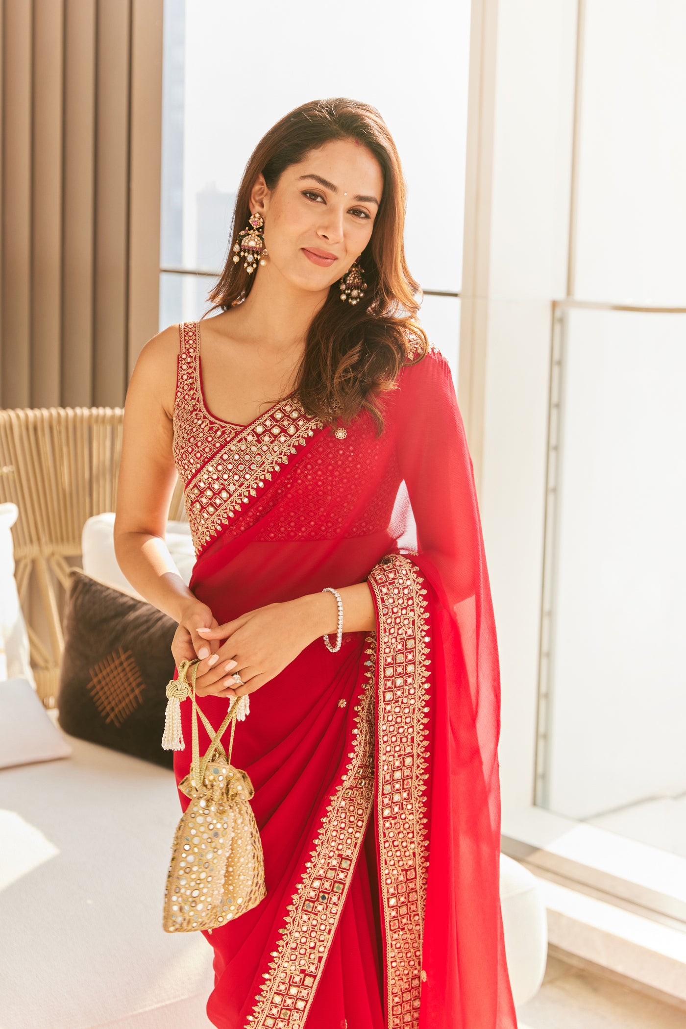 Punit Balana Classic Surkh Laal Saree Set indian designer wear online shopping melange singapore