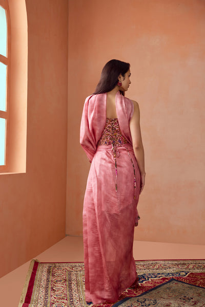 Punit Balana Corset And Draped Skirt Set indian designer wear online shopping melange singapore