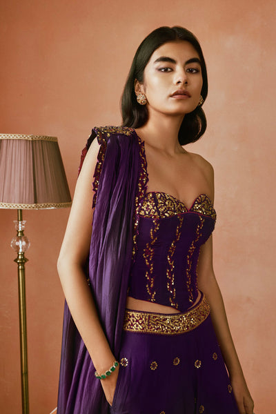 Punit Balana Corset Sharara Set indian designer wear online shopping melange singapore