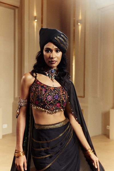 Punit Balana Drape Skirt Set indian designer wear online shopping melange singapore 