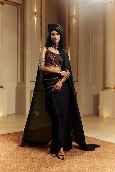 Punit Balana Drape Skirt Set indian designer wear online shopping melange singapore 