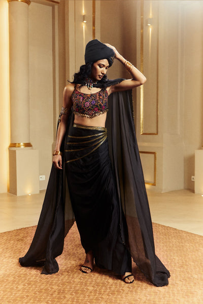 Punit Balana Drape Skirt Set indian designer wear online shopping melange singapore 