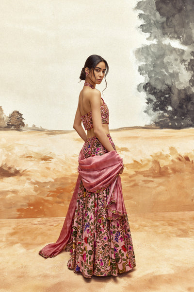 Punit Balana Dusky Pink Lehenga Set indian designer wear online shopping melange singapore