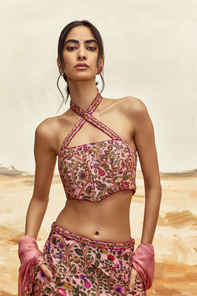 Punit Balana Dusky Pink Lehenga Set indian designer wear online shopping melange singapore