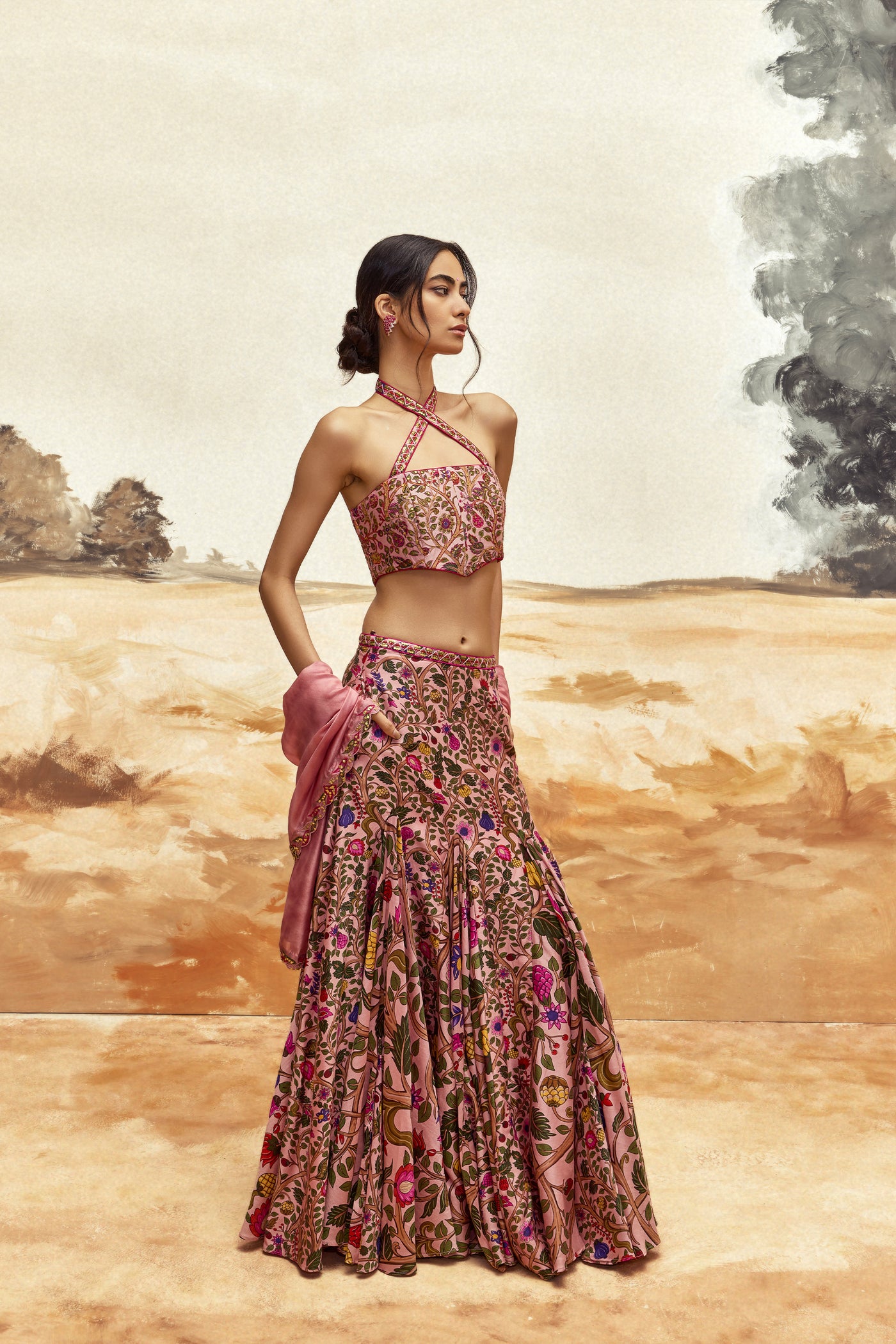 Punit Balana Dusky Pink Lehenga Set indian designer wear online shopping melange singapore