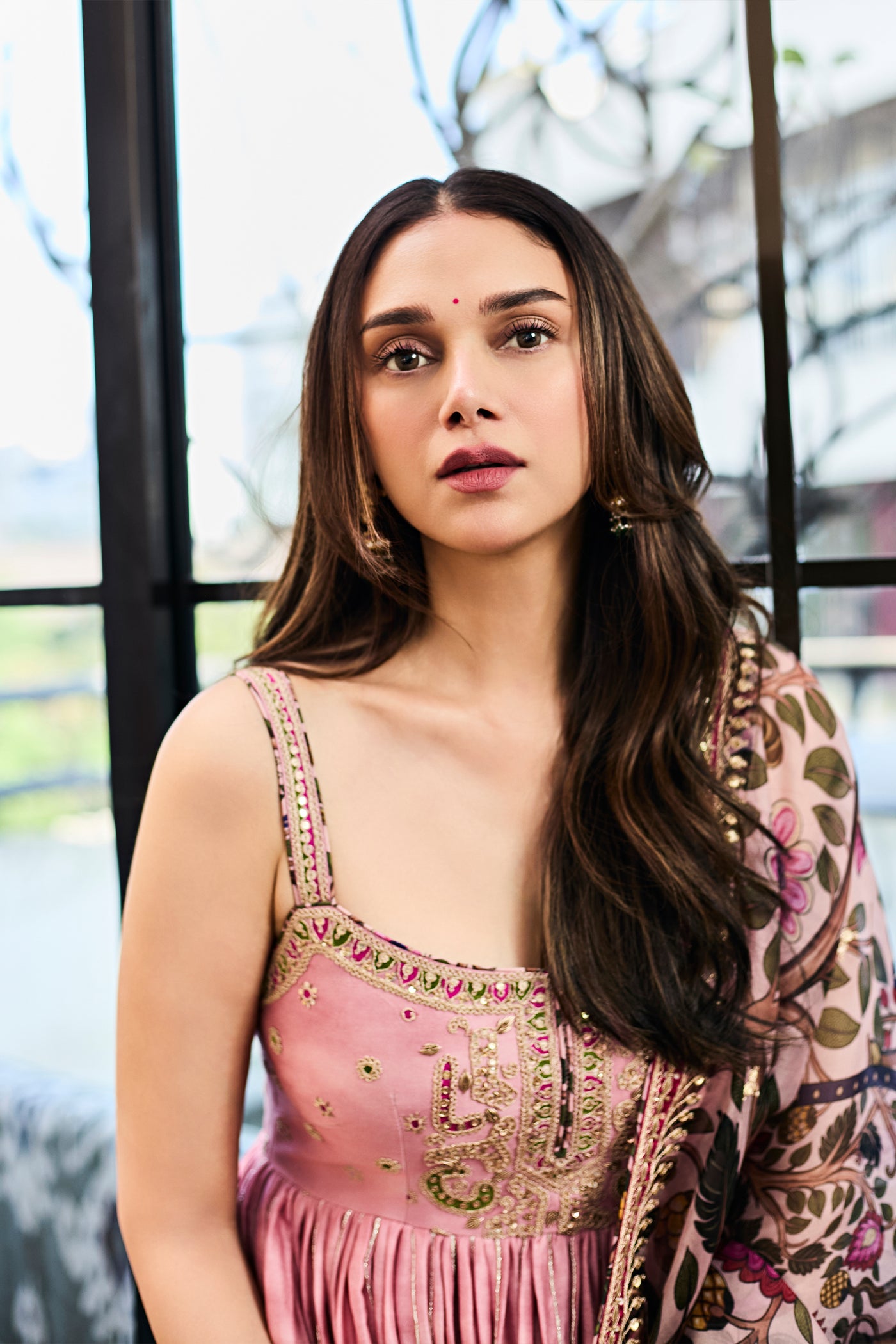 Punit Balana Dusky Pink Strappy Anarkali indian designer wear online shopping melange singapore