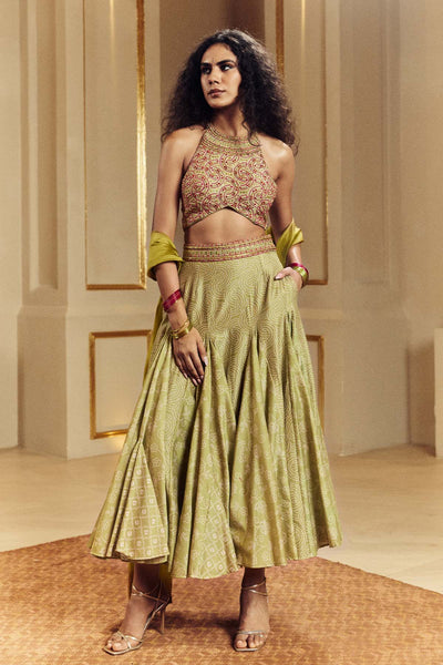 Punit Balana Ghagri Lehenga Set indian designer wear online shopping melange singapore 
