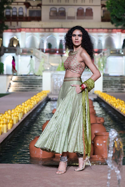 Punit Balana Ghagri Lehenga Set indian designer wear online shopping melange singapore 