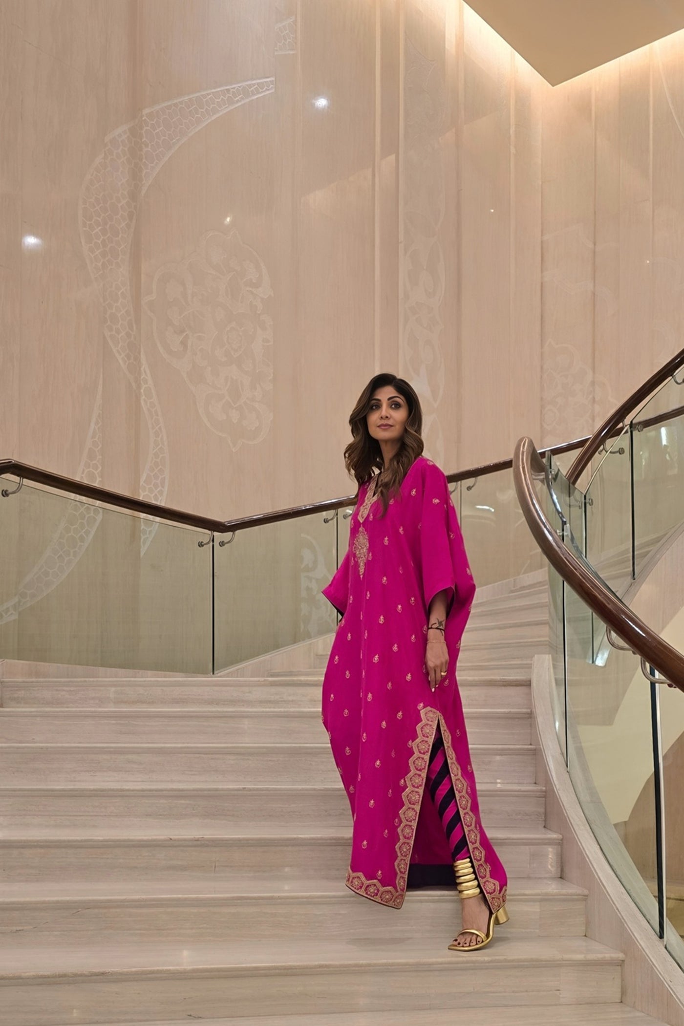 Punit Balana Gulabi Gulaal Kaftan Set indian designer wear online shopping melange singapore
