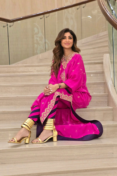 Punit Balana Gulabi Gulaal Kaftan Set indian designer wear online shopping melange singapore

