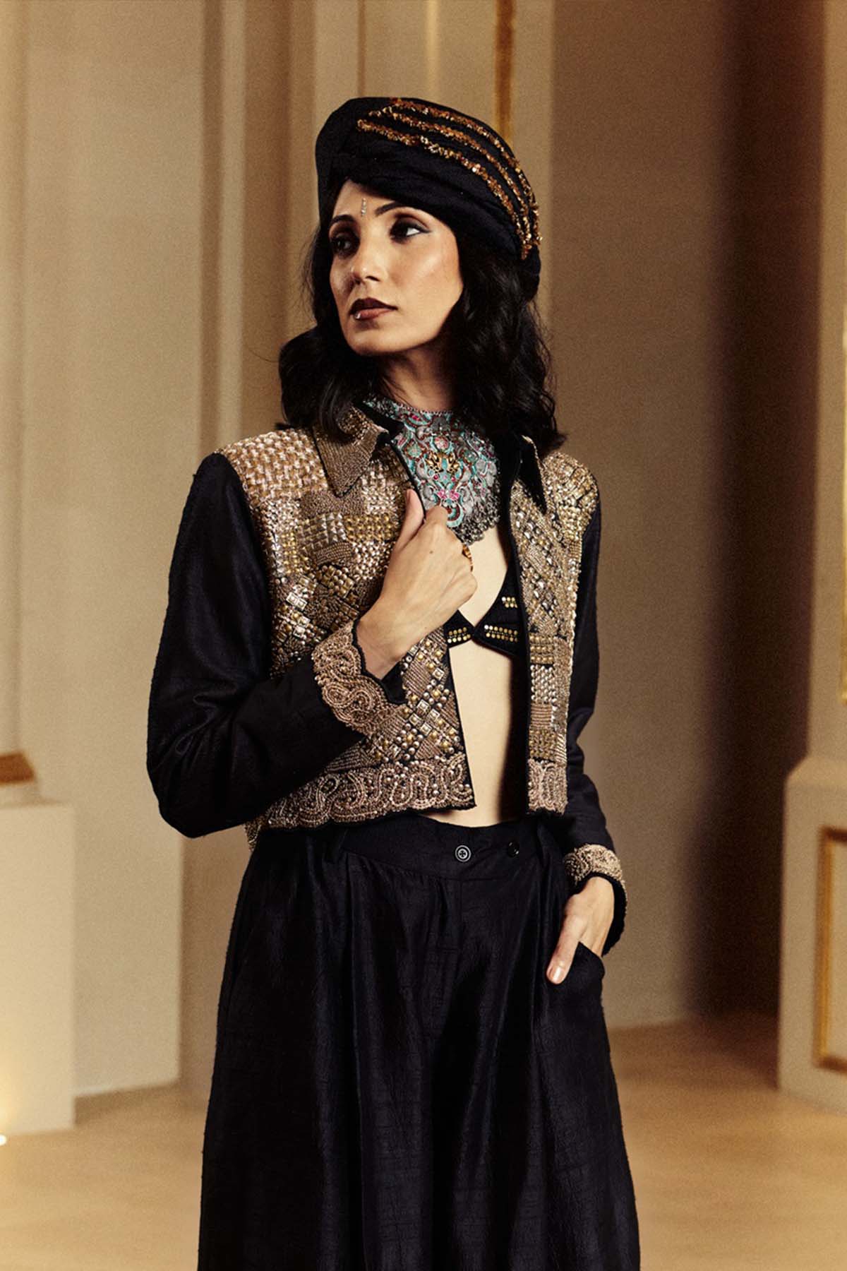 Punit Balana Jacket And Skirt Set indian designer wear online shopping melange singapore 