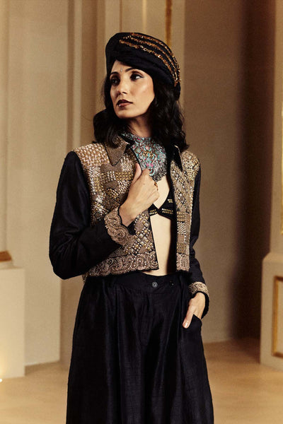 Punit Balana Jacket And Skirt Set indian designer wear online shopping melange singapore 