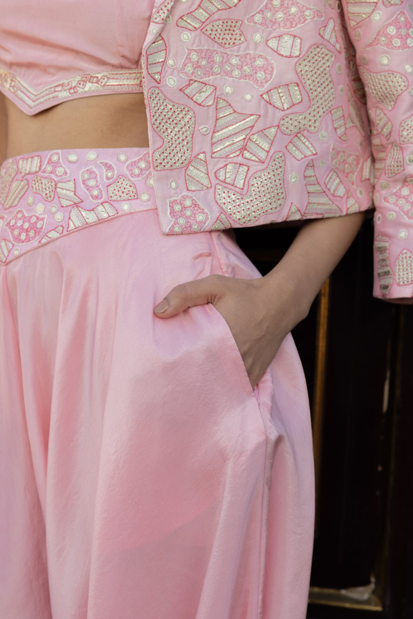 Punit Balana Jacket With Cowl Pants indian designer wear online shopping melange singapore