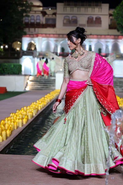 Punit Balana Jarokha Lehenga Set indian designer wear online shopping melange singapore 