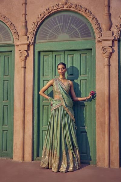 Punit Balana Jharokha Lehenga Set indian designer wear online shopping melange singapore