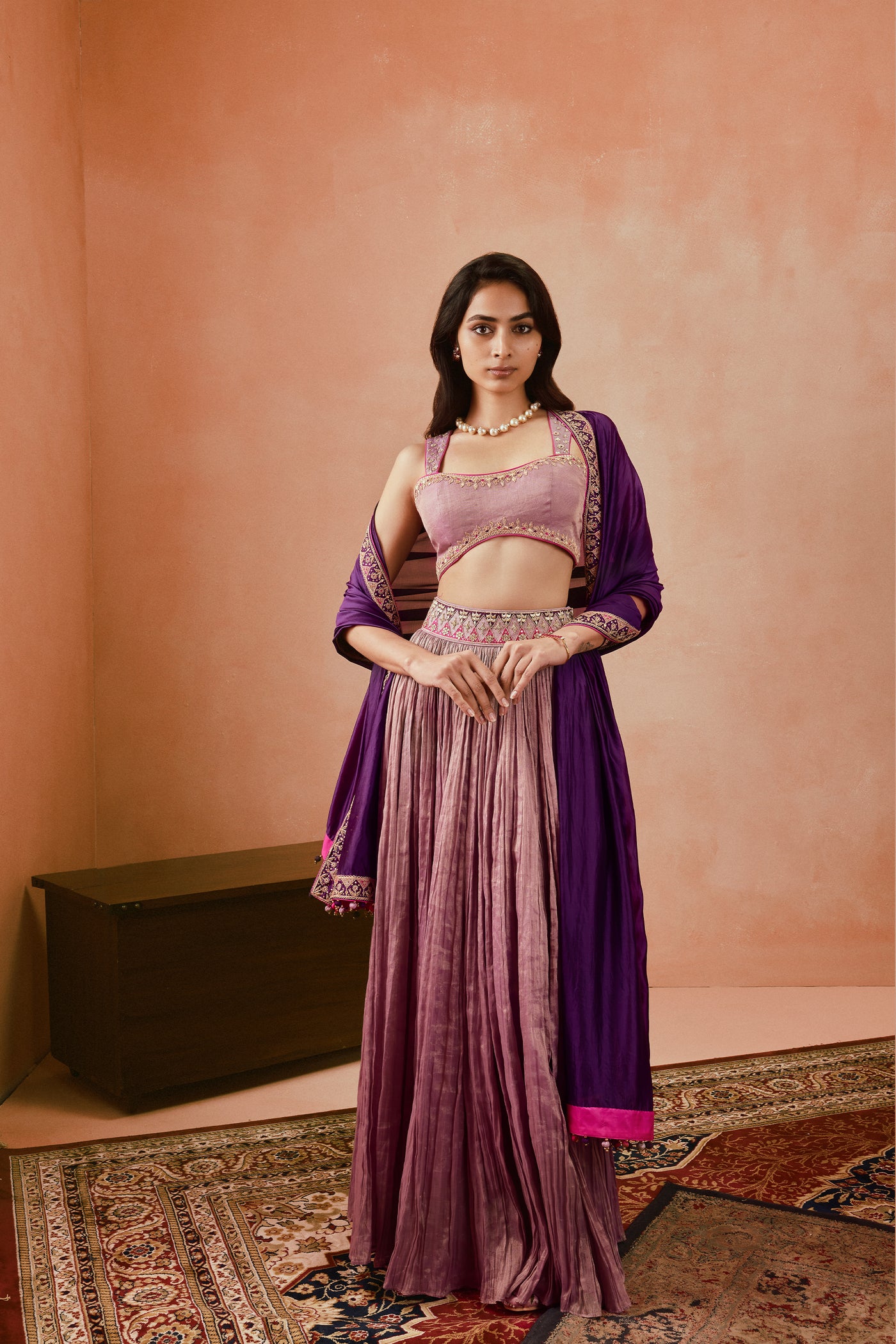 Punit Balana Johari Crushed Skirt Set indian designer wear online shopping melange singapore