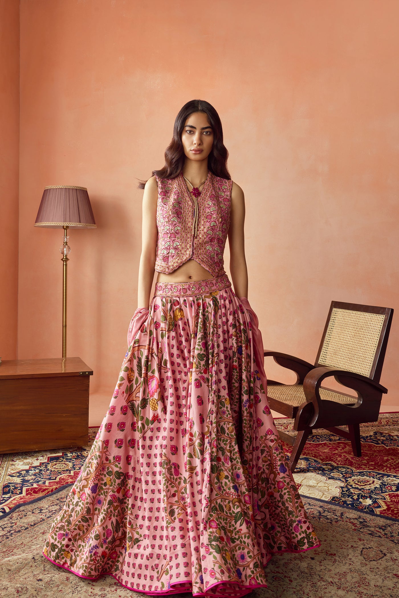 Punit Balana Johari Skirt Set indian designer wear online shopping melange singaporei indian designer wear online shopping melange singapore