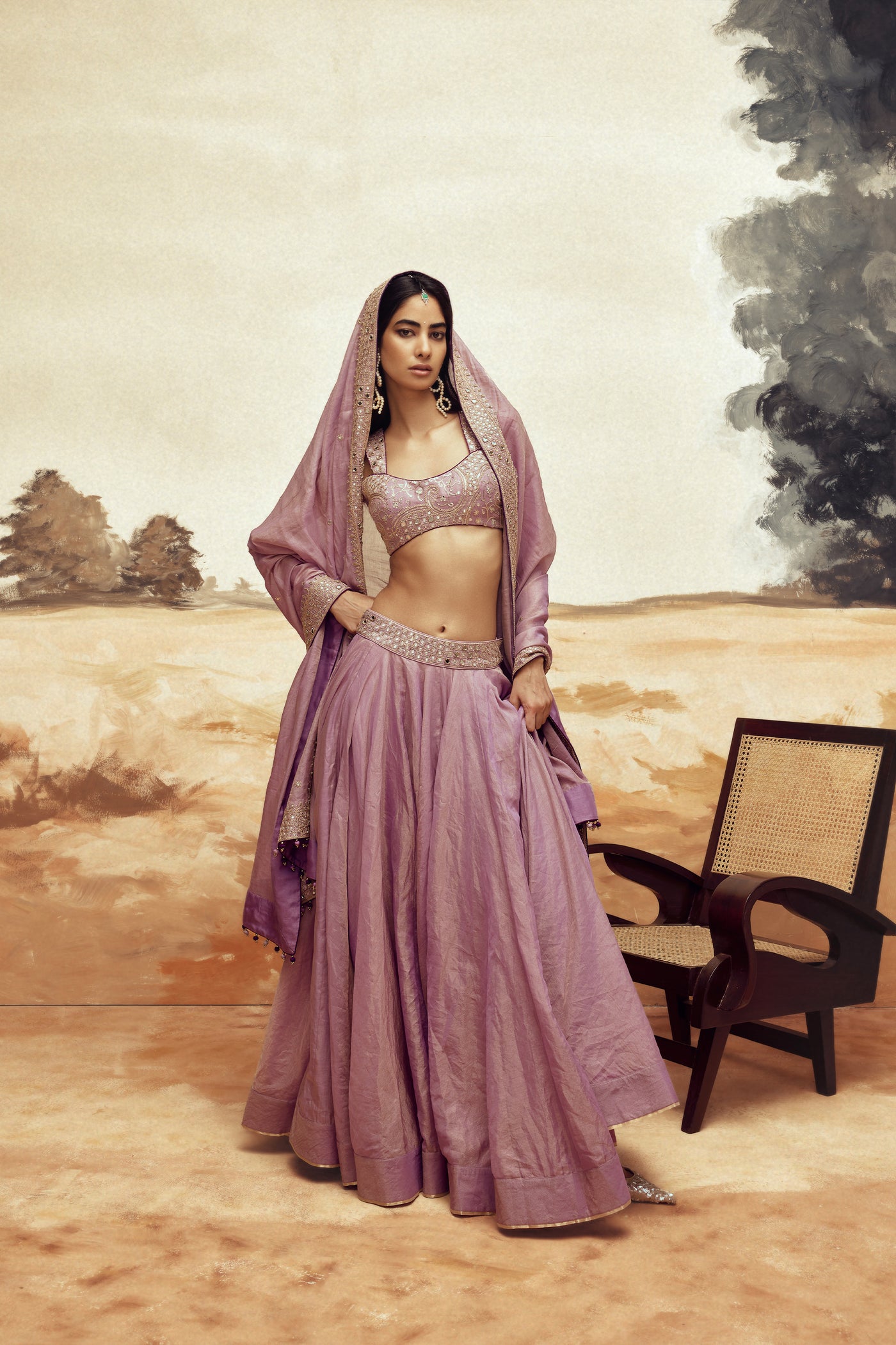 Punit Balana Lilac Johari Lehenga Set indian designer wear online shopping melange singapore
