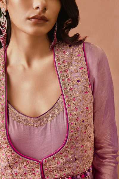 Punit Balana Lilac Koti Anarkali Set indian designer wear online shopping melange singapore