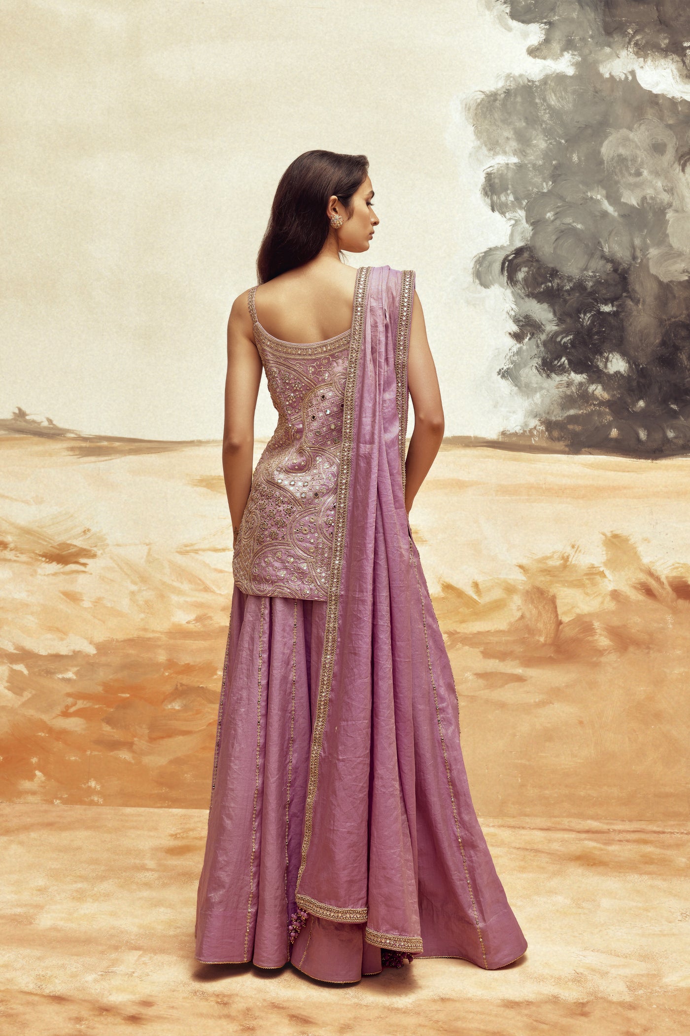 Punit Balana Lilac Sharara Set indian designer wear online shopping melange singapore
