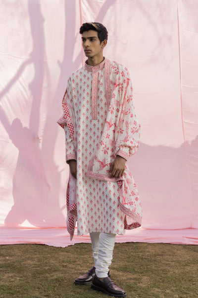 Punit Balana Menswear Booti Print Dushalla Kurta Set indian designer wear online shopping melange singapore