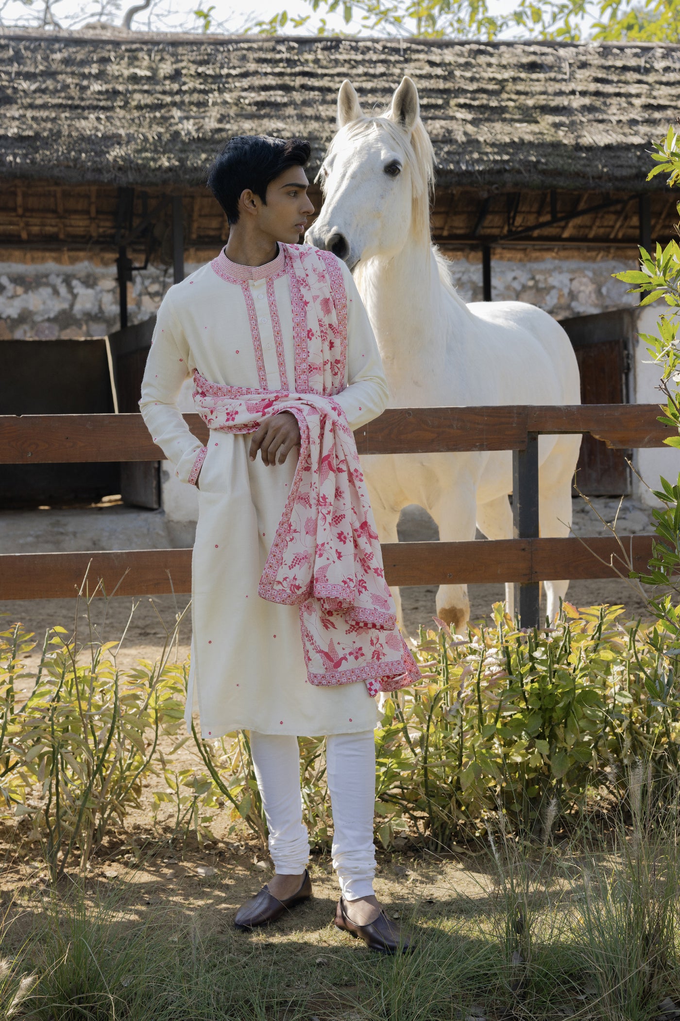 Punit Balana Menswear Ivory Kurta Set indian designer wear online shopping melange singapore