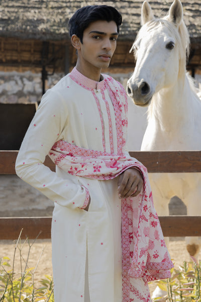 Punit Balana Menswear Ivory Kurta Set indian designer wear online shopping melange singapore