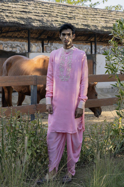 Punit Balana Menswear Masoom Gulaabi Kurta Set indian designer wear online shopping melange singapore