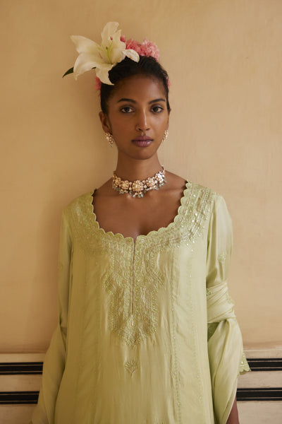 Punit Balana Mint Kurta Paired With Pants & Dupatta indian designer wear online shopping melange singapore