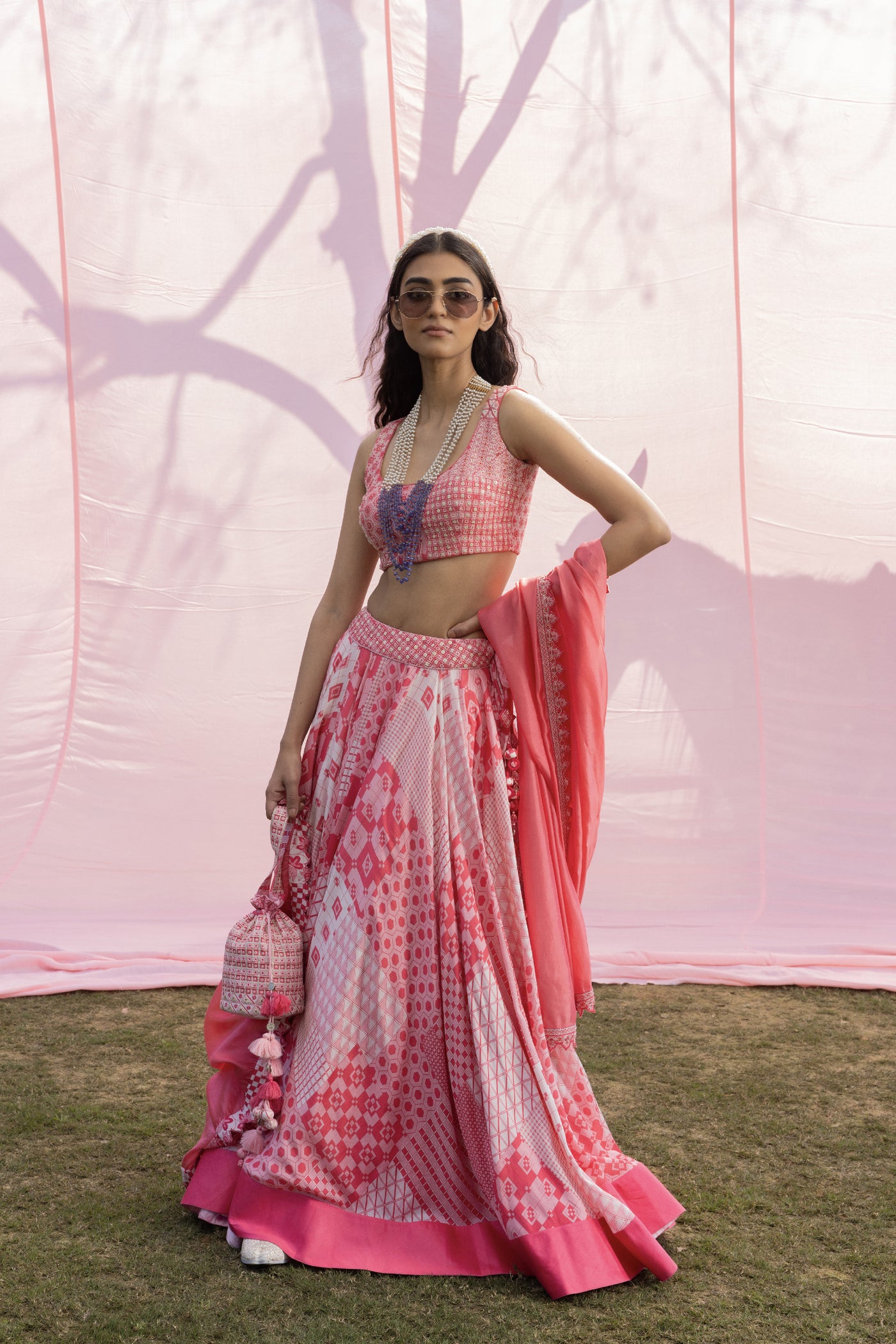 Punit Balana  Printed Lehenga Set indian designer wear online shopping melange singapore