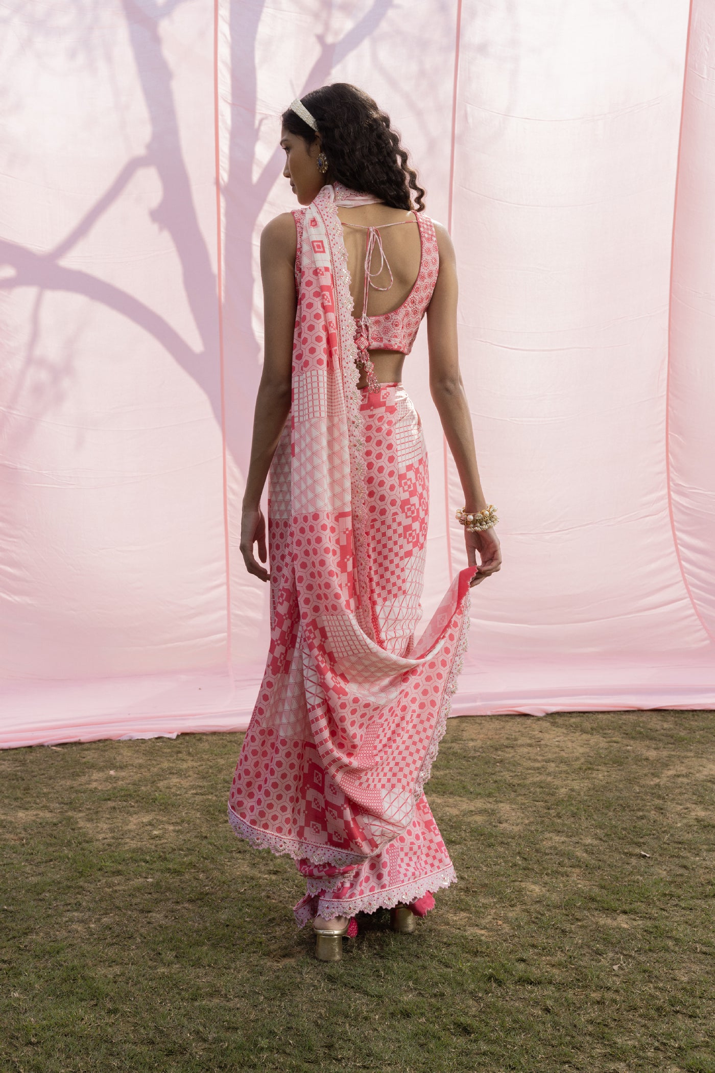 Punit Balana Printed Saree indian designer wear online shopping melange singapore