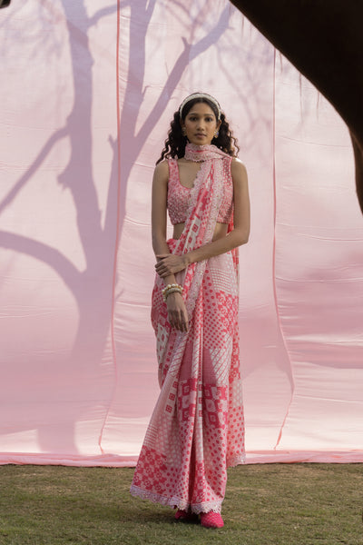 Punit Balana Printed Saree indian designer wear online shopping melange singapore